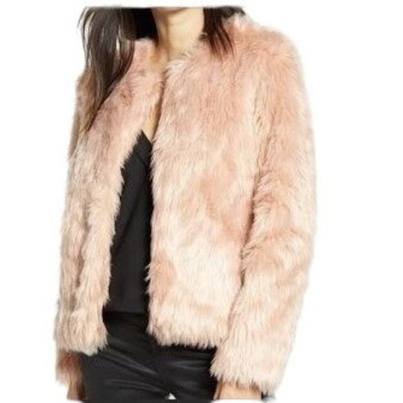 CHELSEA 28 Jackets & Blazers - Chelsea 28 Blush Pink Faux Fur Open Jacket Coat New With Tags Women's Large
